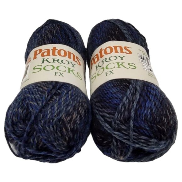 Patons Kroy Socks FX Super Fine Yarn 2 Skeins Cadet Colors 50g/1.75oz/166yds ea - Picture 3 of 5